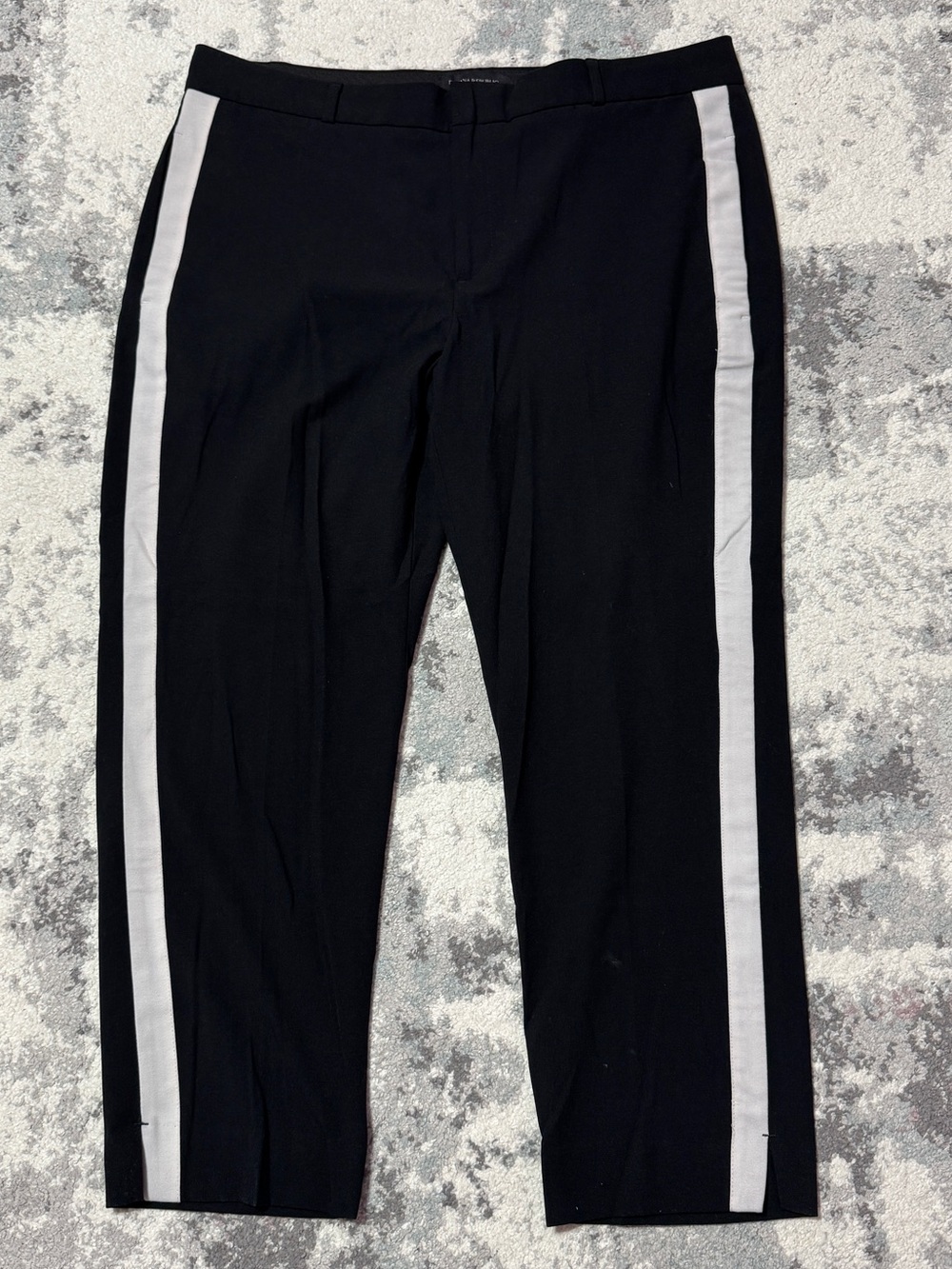 Banana Republic Black Pants with White Side Stripes